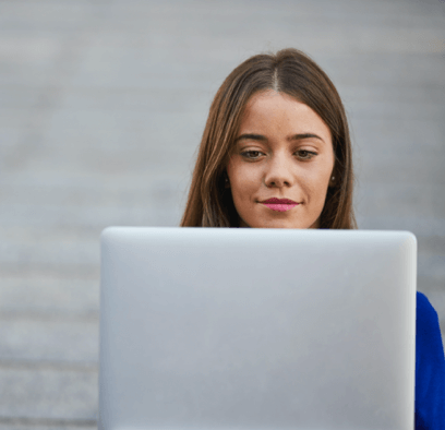 One woman with a laptop