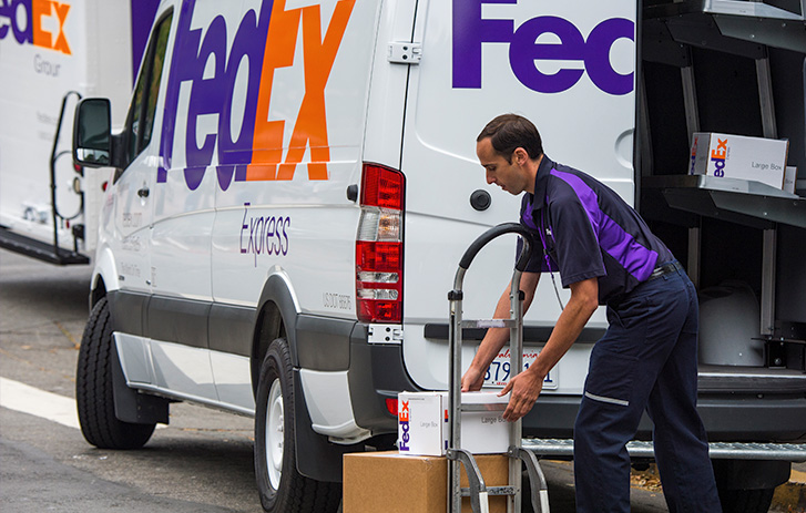 FedEx Courier with packages