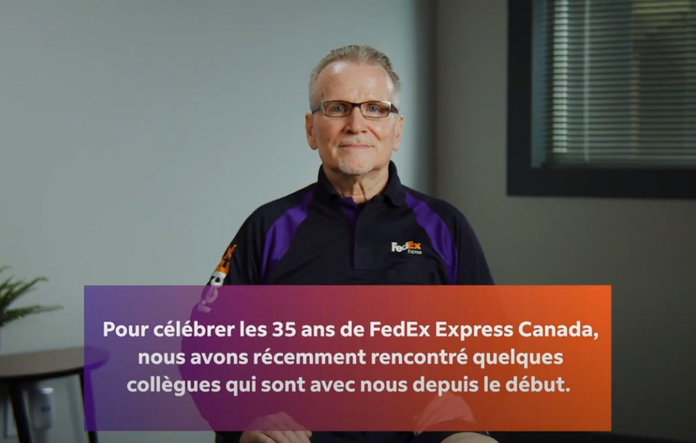 Vidéo YouTube sur le 35<sup>e</sup> anniversaire de FedEx