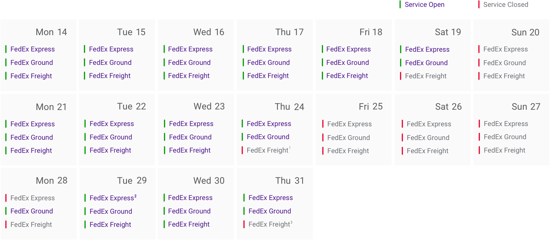 December 2020 Holiday Schedule