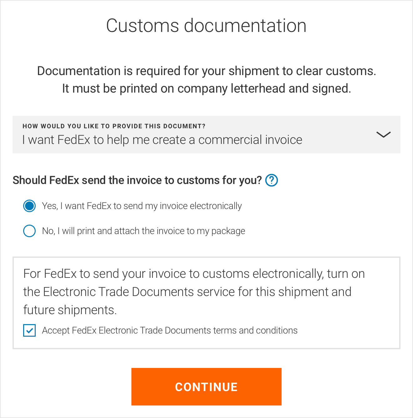 Enable Electronic Trade Documents FedEx Saint Martin