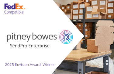 2025 envision award graphic with pb SendPro Enterprise logo