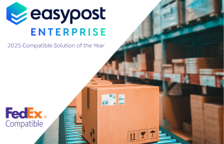 2025 solution of the year graphic with EasyPost Enterprise logo