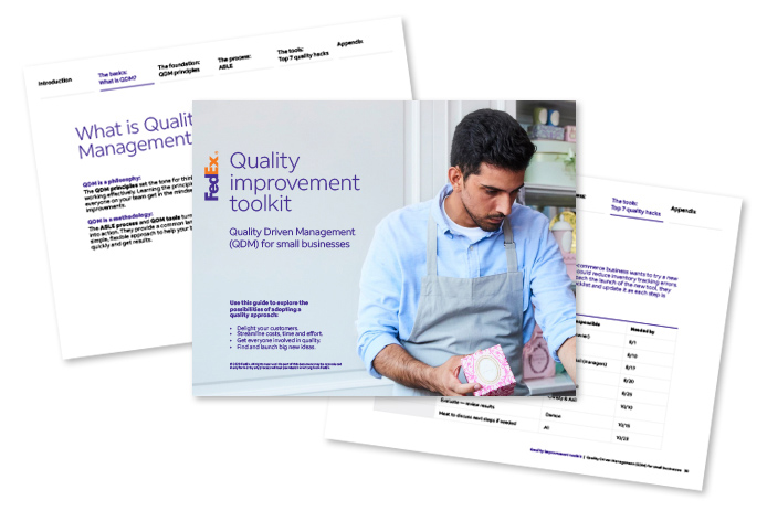 Collage of pages from the Quality Improvement Toolkit.