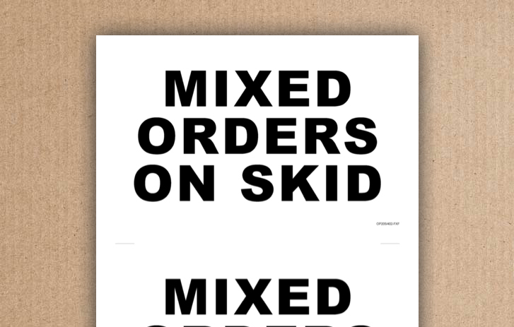 mixed orders on skid