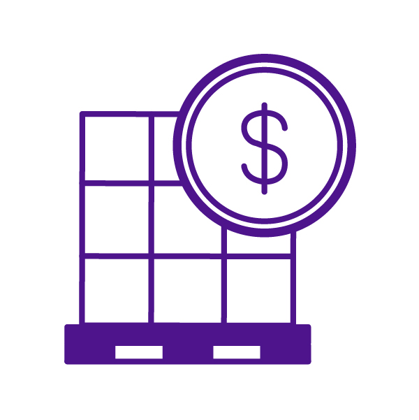 freight pallet cost icon