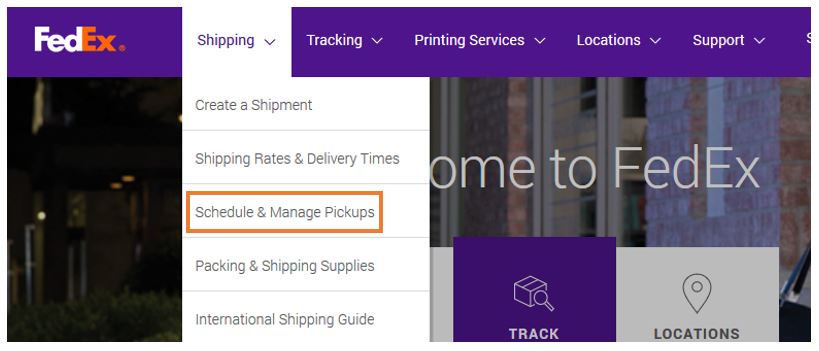 arranging fedex pickup times