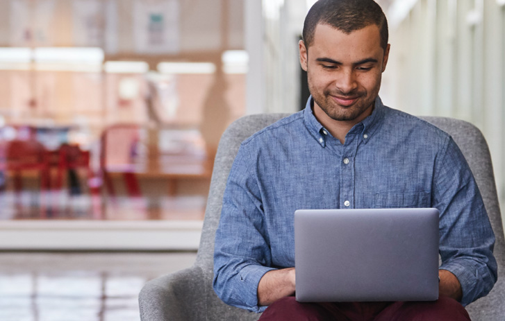 man with laptop