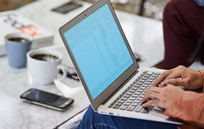 Person working on laptop