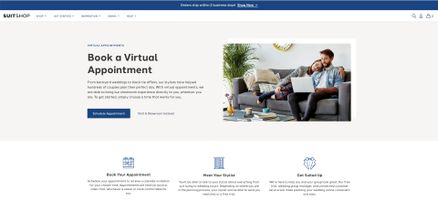 screenshot of SuitShop website help center page