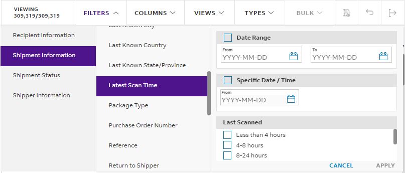 Latest Scan Time Filter