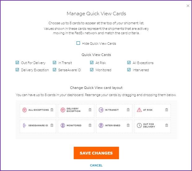 manage quick view cards